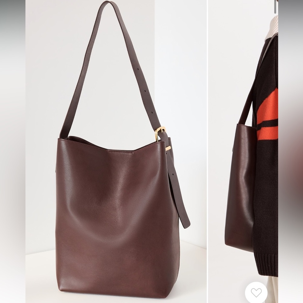 Madewell the Essential Leather Bucket Tote Chocolate Raisin